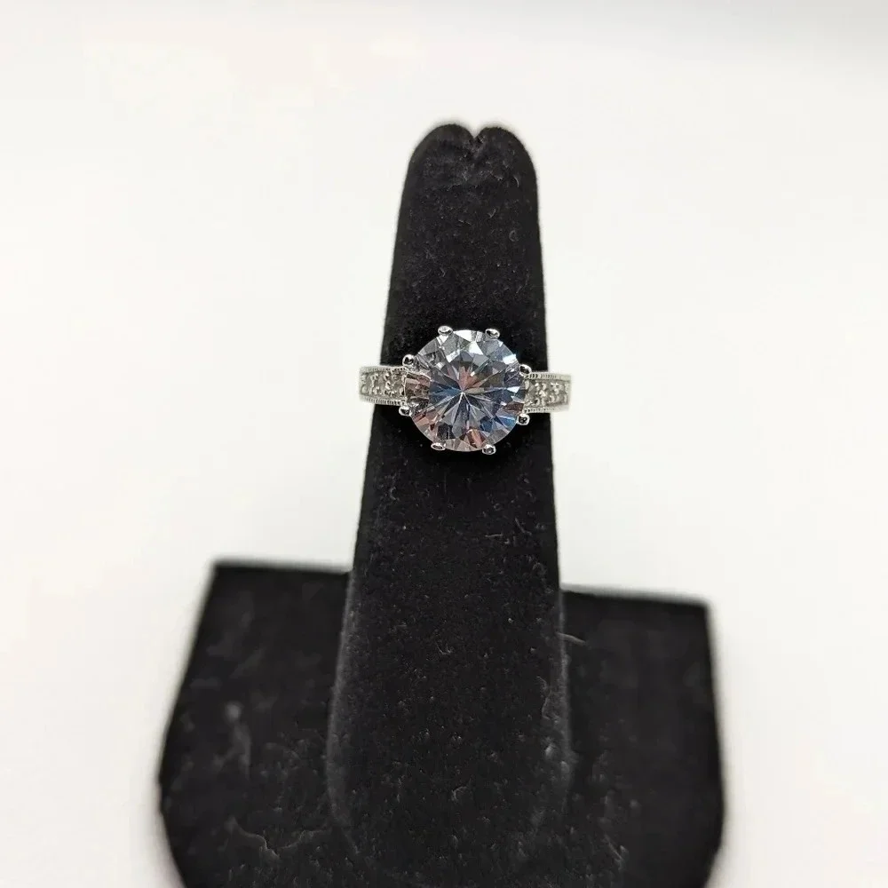 925 Round cut solitaire ring - Picture 5 of 5